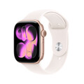Sie sehen das Produktbild 01 von Apple Watch Series 11 GPS + Cellular, 46 mm Aluminiumgehäuse Roségold, Sportarmband Blassrosa - S/M Apple Watch Series 11 GPS + Cellular, 46 mm Aluminiumgehäuse Roségold, Sportarmband Blassrosa - S/M