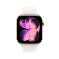 Sie sehen das Produktbild 02 von Apple Watch Series 11 GPS + Cellular, 46 mm Aluminiumgehäuse Roségold, Sportarmband Blassrosa - S/M Apple Watch Series 11 GPS + Cellular, 46 mm Aluminiumgehäuse Roségold, Sportarmband Blassrosa - S/M