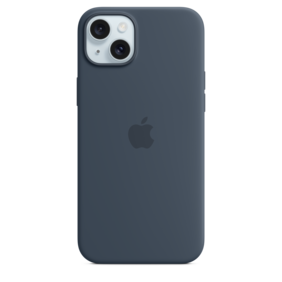 iPhone 15 Plus Silikon Case mit MagSafe – Sturmblau