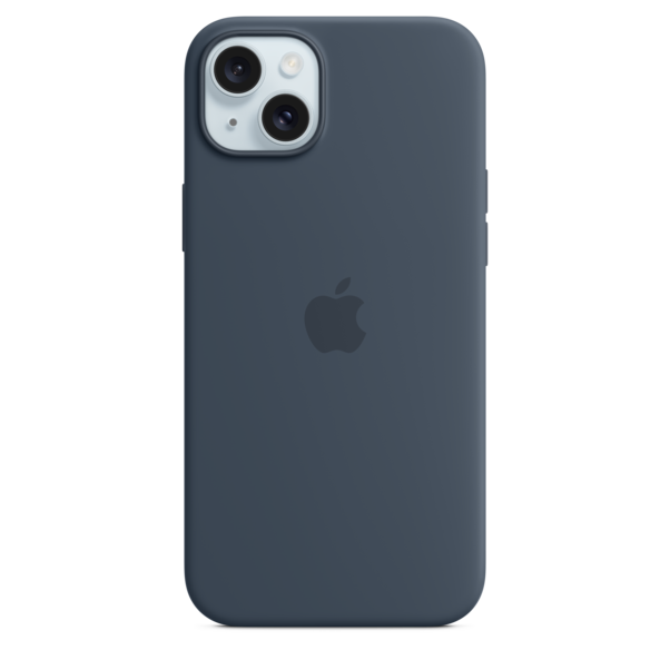 iPhone 15 Plus Silikon Case mit MagSafe – Sturmblau