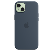 iPhone 15 Plus Silikon Case mit MagSafe – Sturmblau