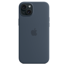 iPhone 15 Plus Silikon Case mit MagSafe – Sturmblau
