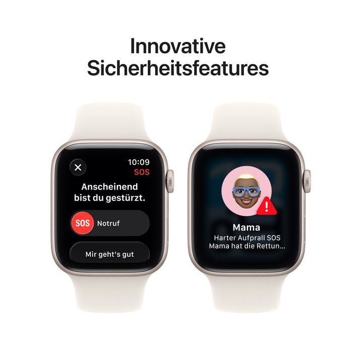 Apple Watch SE 3 GPS + Cellular, 44 mm Aluminiumgehäuse Polarstern, Sportarmband Polarstern – S/M