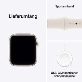 Apple Watch SE 3 GPS, 44 mm Aluminiumgehäuse Polarstern, Sportarmband Polarstern – M/L