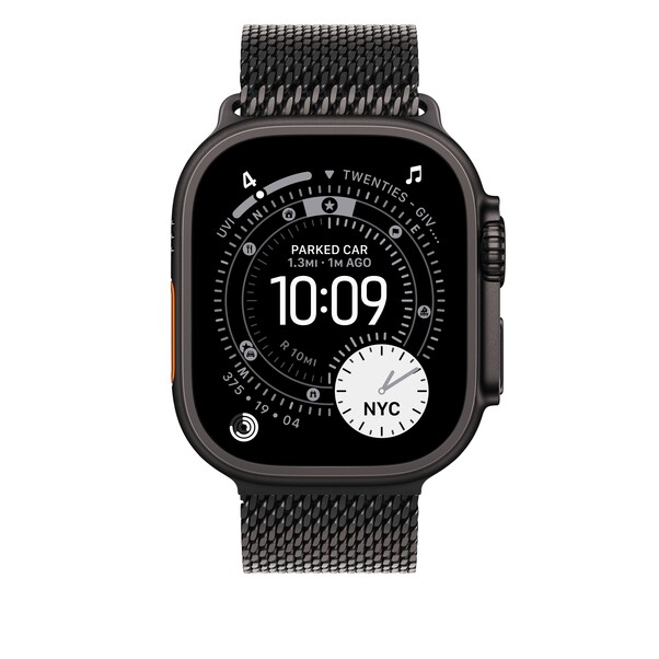 Sie sehen das Produktbild 03 von 49 mm Milanaise Armband Titan Schwarz – S 49 mm Milanaise Armband Titan Schwarz – S