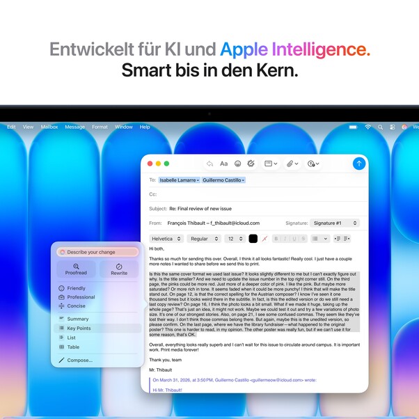 13" MacBook Neo: Apple A18 Pro Chip mit 6‑core CPU und 5‑core GPU, Magic Keyboard, 256 GB SSD - Indigo