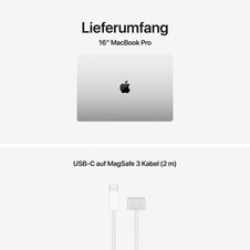 16" MacBook Pro: Apple M5 Max Chip mit 18‑Core CPU und 32‑Core GPU, 2 TB SSD - Silber