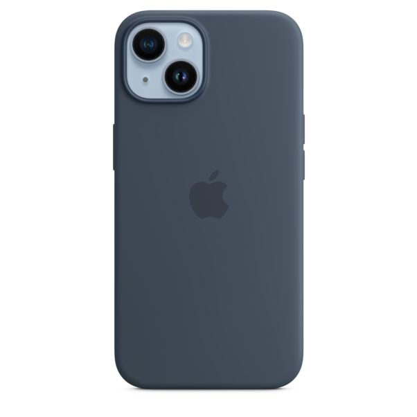 iPhone 14 Silikon Case mit MagSafe - Sturmblau
