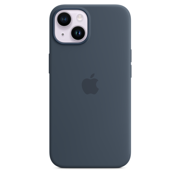 iPhone 14 Silikon Case mit MagSafe - Sturmblau