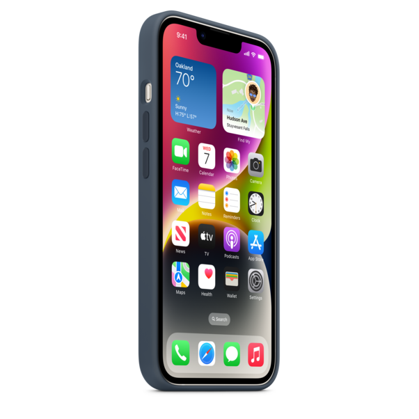 iPhone 14 Silikon Case mit MagSafe - Sturmblau