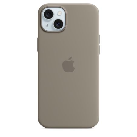 iPhone 15 Plus Silikon Case mit MagSafe – Tonbraun