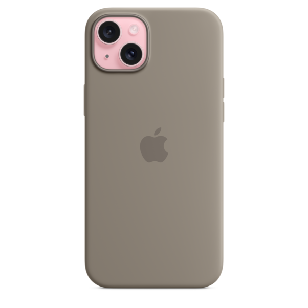 iPhone 15 Plus Silikon Case mit MagSafe – Tonbraun