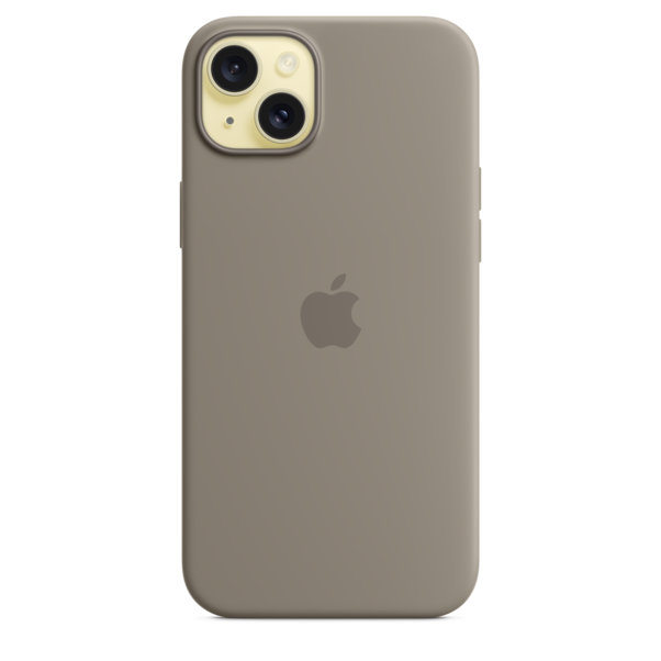 iPhone 15 Plus Silikon Case mit MagSafe – Tonbraun