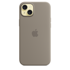 iPhone 15 Plus Silikon Case mit MagSafe – Tonbraun