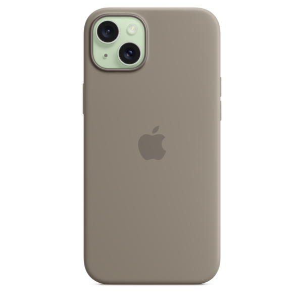 iPhone 15 Plus Silikon Case mit MagSafe – Tonbraun