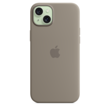 iPhone 15 Plus Silikon Case mit MagSafe – Tonbraun