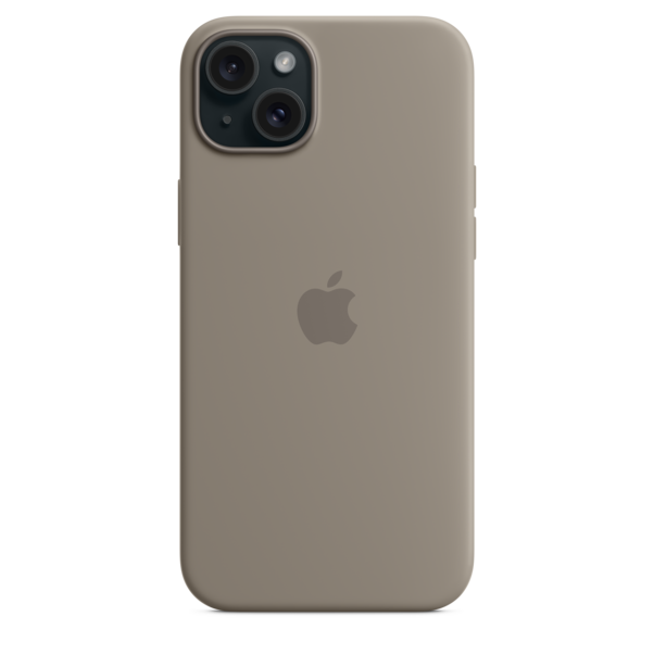 iPhone 15 Plus Silikon Case mit MagSafe – Tonbraun