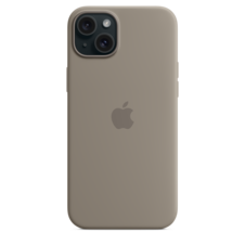 iPhone 15 Plus Silikon Case mit MagSafe – Tonbraun