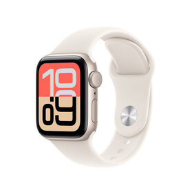 Apple Watch SE 3 GPS, 40 mm Aluminiumgehäuse Polarstern, Sportarmband Polarstern – S/M