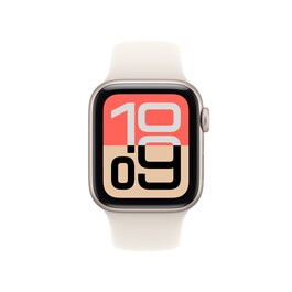 Sie sehen das Produktbild 02 von Apple Watch SE 3 GPS, 40 mm Aluminiumgehäuse Polarstern, Sportarmband Polarstern – M/L Apple Watch SE 3 GPS, 40 mm Aluminiumgehäuse Polarstern, Sportarmband Polarstern – M/L