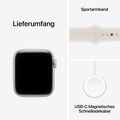 Apple Watch SE 3 GPS, 40 mm Aluminiumgehäuse Polarstern, Sportarmband Polarstern – S/M