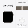 Sie sehen das Produktbild 08 von Apple Watch Series 11 GPS + Cellular, 46 mm Titangehäuse Natur, Milanaise Armband Natur - S/M Apple Watch Series 11 GPS + Cellular, 46 mm Titangehäuse Natur, Milanaise Armband Natur - S/M