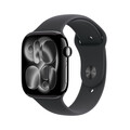 Apple Watch Series 11 GPS + Cellular, 46 mm Aluminiumgehäuse Diamantschwarz, Sportarmband Schwarz - M/L