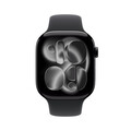 Apple Watch Series 11 GPS + Cellular, 46 mm Aluminiumgehäuse Diamantschwarz, Sportarmband Schwarz - M/L