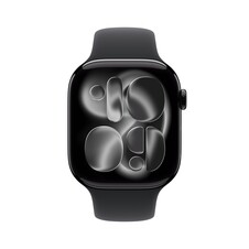 Apple Watch Series 11 GPS + Cellular, 46 mm Aluminiumgehäuse Diamantschwarz, Sportarmband Schwarz - M/L