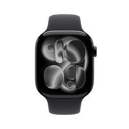 Apple Watch Series 11 GPS + Cellular, 46 mm Aluminiumgehäuse Diamantschwarz, Sportarmband Schwarz - M/L