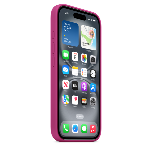 Sie sehen das Produktbild 05 von iPhone 16 Silikon Case mit MagSafe – Fuchsia iPhone 16 Silikon Case mit MagSafe – Fuchsia