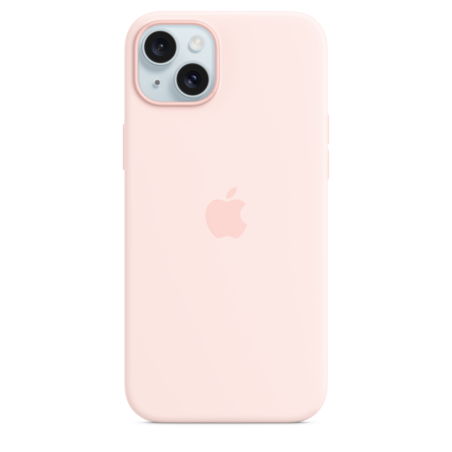 iPhone 15 Plus Silikon Case mit MagSafe – Hellrosa
