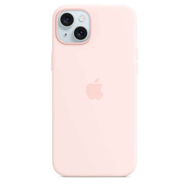 iPhone 15 Plus Silikon Case mit MagSafe – Hellrosa