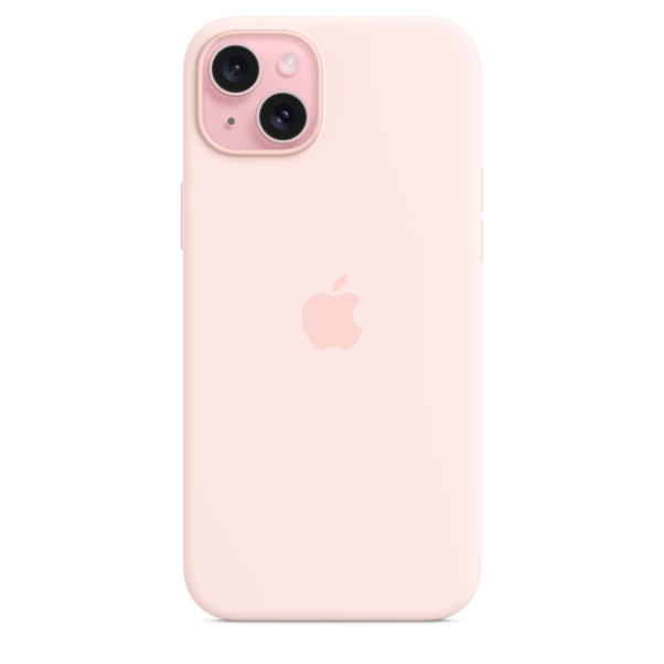 iPhone 15 Plus Silikon Case mit MagSafe – Hellrosa