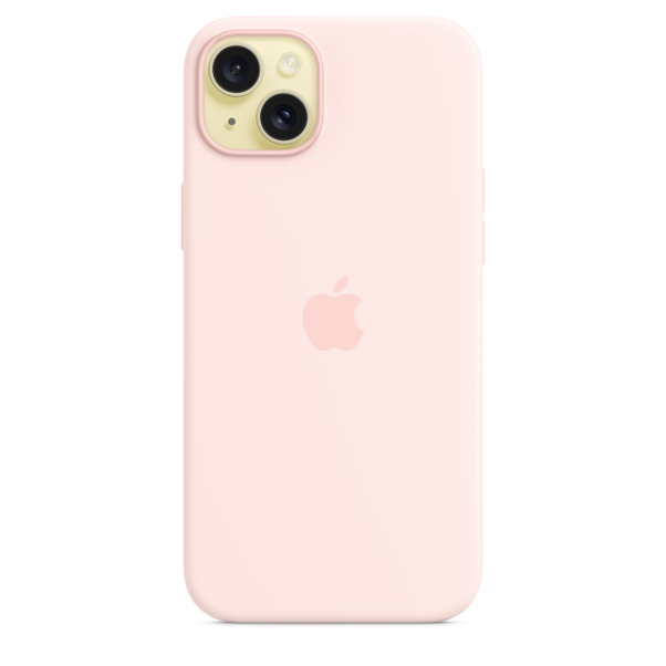 iPhone 15 Plus Silikon Case mit MagSafe – Hellrosa