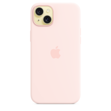 iPhone 15 Plus Silikon Case mit MagSafe – Hellrosa