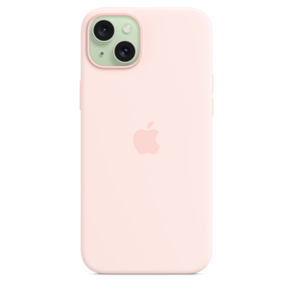 iPhone 15 Plus Silikon Case mit MagSafe – Hellrosa