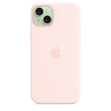 iPhone 15 Plus Silikon Case mit MagSafe – Hellrosa