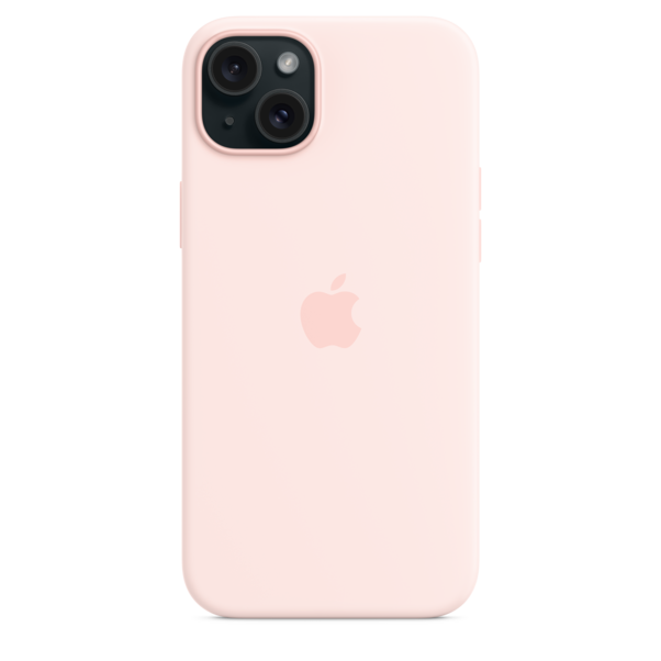 iPhone 15 Plus Silikon Case mit MagSafe – Hellrosa
