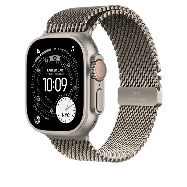 Sie sehen das Produktbild 02 von 49 mm Milanaise Armband Titan Natur – S 49 mm Milanaise Armband Titan Natur – S