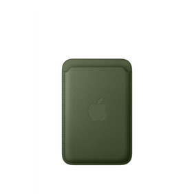 iPhone Feingewebe Wallet mit MagSafe – Moosgrün