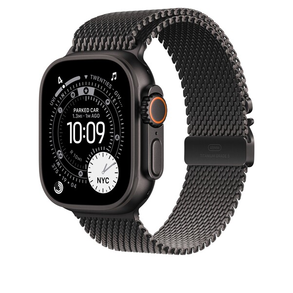 Sie sehen das Produktbild 02 von 49 mm Milanaise Armband Titan Schwarz – L 49 mm Milanaise Armband Titan Schwarz – L