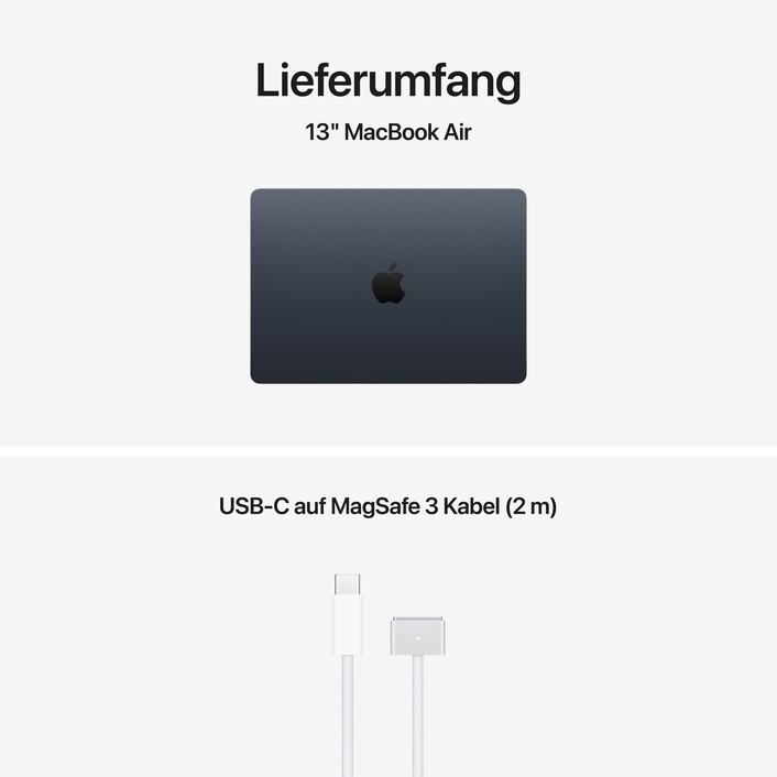 13" MacBook Air: Apple M5 Chip mit 10‑Core CPU und 10‑Core GPU, 1 TB SSD - Mitternacht
