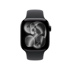 Sie sehen das Produktbild 02 von Apple Watch Series 11 GPS + Cellular, 42 mm Aluminiumgehäuse Diamantschwarz, Sportarmband Schwarz - M/L Apple Watch Series 11 GPS + Cellular, 42 mm Aluminiumgehäuse Diamantschwarz, Sportarmband Schwarz - M/L
