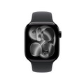 Sie sehen das Produktbild 02 von Apple Watch Series 11 GPS + Cellular, 42 mm Aluminiumgehäuse Diamantschwarz, Sportarmband Schwarz - M/L Apple Watch Series 11 GPS + Cellular, 42 mm Aluminiumgehäuse Diamantschwarz, Sportarmband Schwarz - M/L