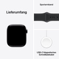 Sie sehen das Produktbild 08 von Apple Watch Series 11 GPS + Cellular, 42 mm Aluminiumgehäuse Diamantschwarz, Sportarmband Schwarz - S/M Apple Watch Series 11 GPS + Cellular, 42 mm Aluminiumgehäuse Diamantschwarz, Sportarmband Schwarz - S/M