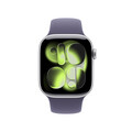 Apple Watch Series 11 GPS + Cellular, 42 mm Aluminiumgehäuse Silber, Sportarmband Nebelviolett - S/M