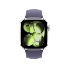 Apple Watch Series 11 GPS + Cellular, 42 mm Aluminiumgehäuse Silber, Sportarmband Nebelviolett - S/M