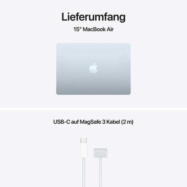 15" MacBook Air: Apple M5 Chip mit 10‑Core CPU und 10‑Core GPU, 512 GB SSD - Himmelblau