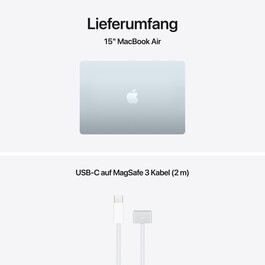 15" MacBook Air: Apple M5 Chip mit 10‑Core CPU und 10‑Core GPU, 1 TB SSD - Himmelblau
